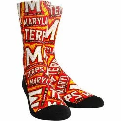 Deals 🌟 Unbranded Youth Rock Em 🧦 Socks Maryland Terrapins Logo Sketch Crew 🧦 Socks 🛒