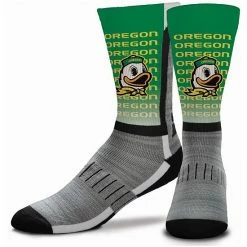 Cheapest 👍 Unbranded Youth For Bare Feet Oregon Ducks Mascot V-Curve Crew 🧦 Socks 💯