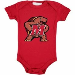 Cheap 🥰 Unbranded Infant Red Maryland Terrapins Big Logo Bodysuit 🔥
