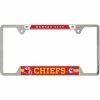 New 🔔 Unbranded WinCraft Kansas City Chiefs Chrome Plated Metal License Plate Frame 👍