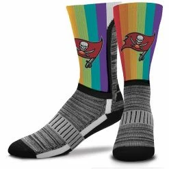 Outlet 😍 Unbranded Men's For Bare Feet Tampa Bay Buccaneers V-Curve Rainbow Crew 🧦 Socks 🔔