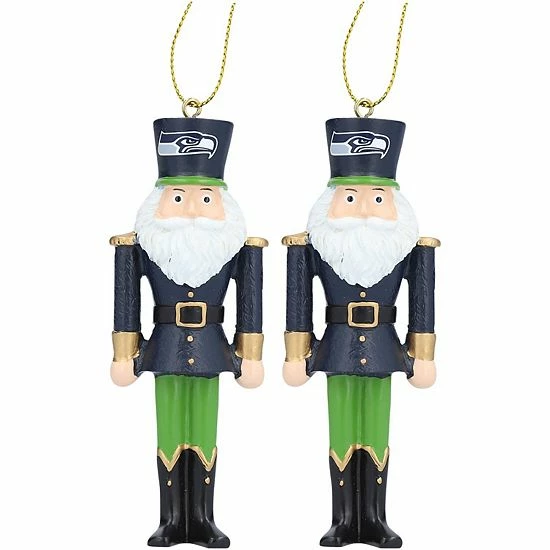 Promo ๐ฅฐ Unbranded Seattle Seahawks 2-Pack Santa Nutcracker Ornament Set โญ