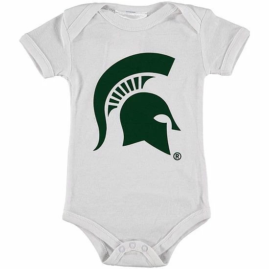 Cheapest ๐ Unbranded Infant White Michigan State Spartans Big Logo Bodysuit โญ
