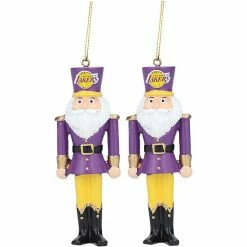 Wholesale 😀 Unbranded Los Angeles Lakers 2-Pack Santa Nutcracker Ornament Set 👏