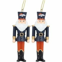 Coupon 🥰 Unbranded Denver Broncos 2-Pack Santa Nutcracker Ornament Set 💯