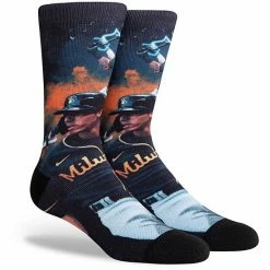 Best deal 🌟 Unbranded Men's Christian Yelich Milwaukee Brewers Voltage Player Crew 🧦 Socks 💯