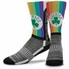 Outlet ✔️ Unbranded Men's For Bare Feet Boston Celtics V-Curve Rainbow Crew 🧦 Socks 👏