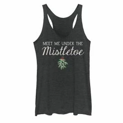Flash Sale 🛒 Unbranded Juniors' Trendy ❄ Christmas Meet Me Under The Mistletoe Tank Top ⌛