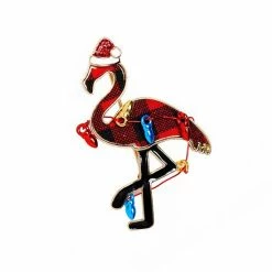 Best deal 😉 Unbranded Gold-Tone Plaid Flannel Flamingo Pin ⭐
