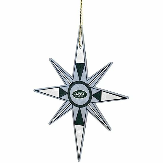 Hot Sale ๐ Unbranded New York Jets Stained Glass Snowflake Ornament ๐