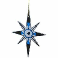 Brand new 🔥 Unbranded Carolina Panthers Stained Glass Snowflake Ornament 💯