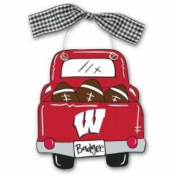 Brand new ⭐ Unbranded Wisconsin Badgers Wood Truck Ornament 🥰