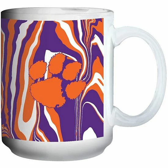 Outlet ✔️ Unbranded Clemson Tigers 15oz. Tie-Dye Ceramic Mug ✨ - Image 3