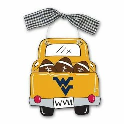 Promo 😍 Unbranded West Virginia Mountaineers Wood Truck Ornament 👍