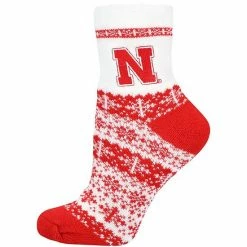 Hot Sale 🥰 Unbranded 👩 Women's ZooZatz Nebraska Huskers Team Color Holiday Ankle 🧦 Socks 😀