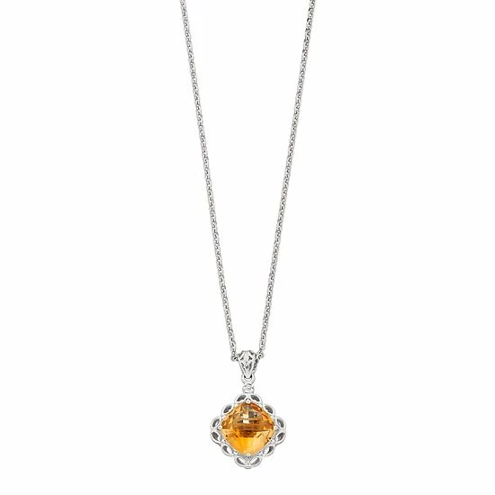 Cheapest ✨ Unbranded Sterling Silver Citrine & Cushion Pendant Necklace 😉
