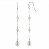 Discount 🔥 Unbranded Sterling Silver Freshwater Cultured Pearl Linear Drop Earrings 😀