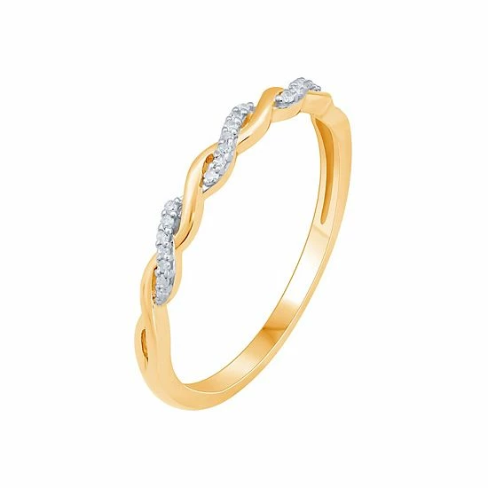 Deals 😀 Unbranded 10k Gold Diamond Accent Crisscross Stackable Ring 👍 - Image 2