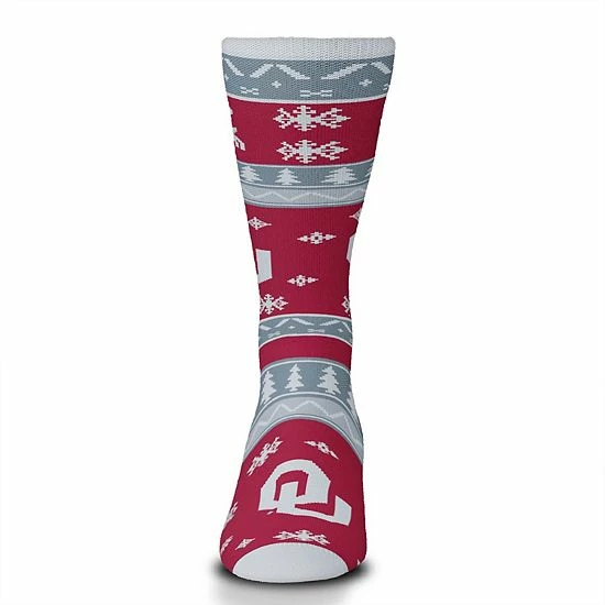 Cheapest 🛒 Unbranded For Bare Feet Oklahoma Sooners Holiday Pattern Crew 🧦 Socks ✔️ - Image 3