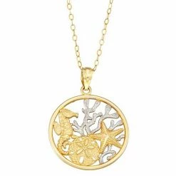 Cheapest 🌟 Unbranded 10k Gold Two Tone Sea Life Pendant Necklace 🤩