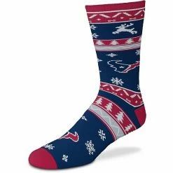 Best Pirce 😉 Unbranded For Bare Feet Houston Texans Holiday Pattern Crew 🧦 Socks 😀