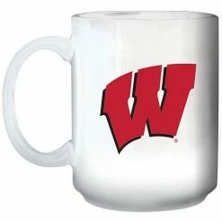 Coupon 🤩 Unbranded Wisconsin Badgers 15oz. Primary Logo Mug 💯