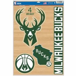 Cheapest 👍 Unbranded WinCraft Milwaukee Bucks 11" X 17" Multi-Use Decal Sheet ⭐