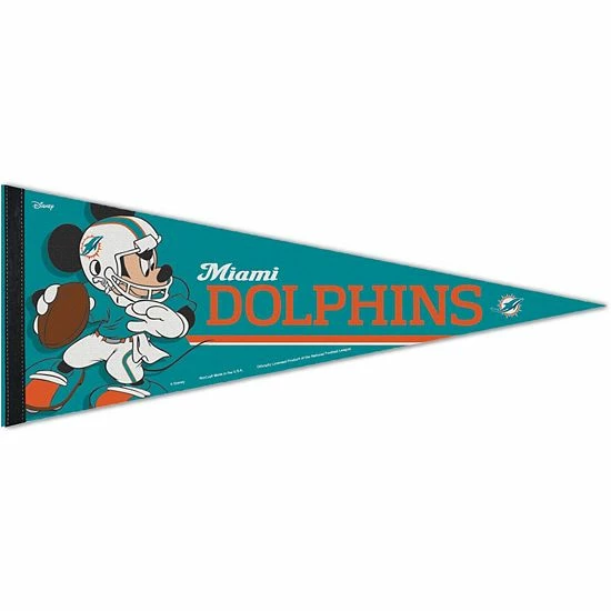 Wholesale ๐ Unbranded WinCraft Miami Dolphins 12'' X 30'' Disney Mickey Mouse Premium Pennant ๐