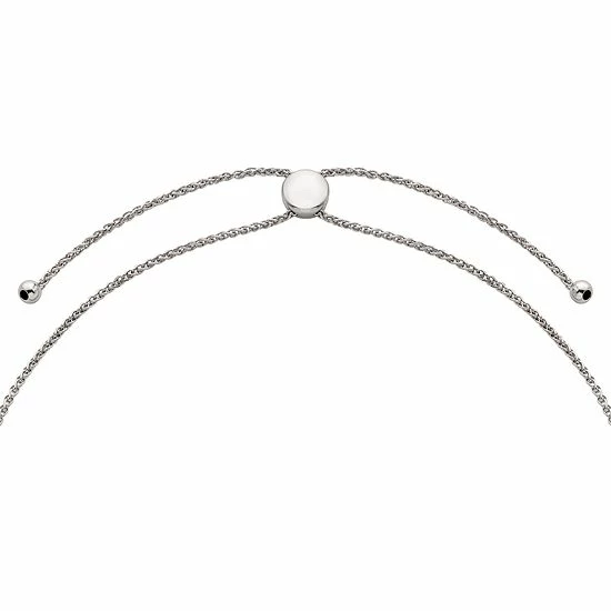 Cheap 🧨 Unbranded Sterling Silver Lab-Created White Sapphire Adjustable Necklace ✨ - Image 2