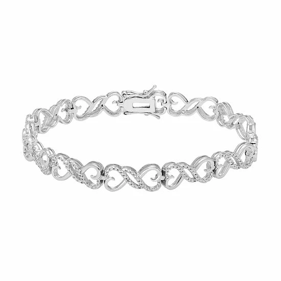 Best deal ๐ Unbranded Sterling Silver Diamond Accent Infinity Heart Bracelet ๐
