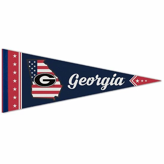 Promo ✔️ Unbranded WinCraft Georgia Bulldogs 12'' X 30'' Patriotic Premium Pennant 😍