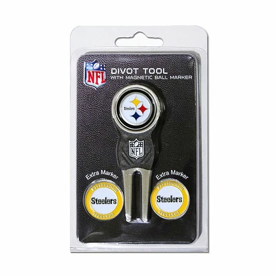 Brand new ๐ Unbranded Team Golf Pittsburgh Steelers 4-pc. Divot Tool & Ball Marker Set ๐