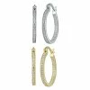 Top 10 ⌛ Unbranded Sterling Silver & 14K Gold Over Silver Cubic Zirconia 2-pair Hoop Earring Set 🧨