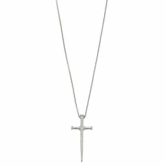 Wholesale ❤️ Unbranded Sterling Silver 1/10 Carat T.W. Diamond Cross Pendant Necklace 🥰