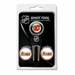 Cheap 🛒 Unbranded Team Golf Calgary Flames 4-pc. Divot Tool & Ball Marker Set 🎁