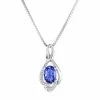 Wholesale ✔️ Unbranded Sterling Silver Tanzanite & Diamond Accent Pendant Necklace 🎉
