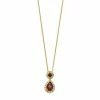 Coupon 🌟 Unbranded 14k Gold Over Silver Garnet & White Topaz Teardrop Pendant Necklace 🎁