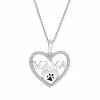Hot Sale 😉 Unbranded Sterling Silver 1/8 Carat T.W. Diamond "Dog Mama" Pendant Necklace 👏