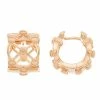 Flash Sale 🌟 Unbranded 18k Rose Gold Over Silver Lattice Huggie Hoop Earrings ⭐