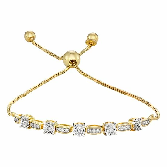 Discount 👍 Unbranded Sterling Silver 1/5 Carat T.W. Diamond Bolo Bracelet ✨ - Image 3