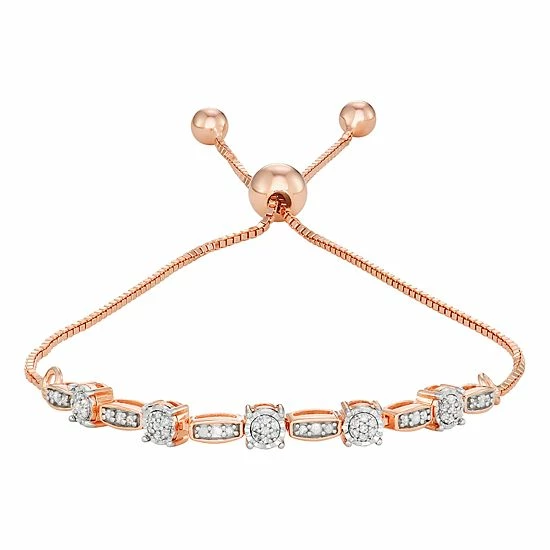 Discount 👍 Unbranded Sterling Silver 1/5 Carat T.W. Diamond Bolo Bracelet ✨ - Image 4