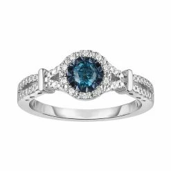 Outlet 🧨 Unbranded Sterling Silver 1/4 Carat T.W. Colored Diamond Halo Ring Champagne 🛒