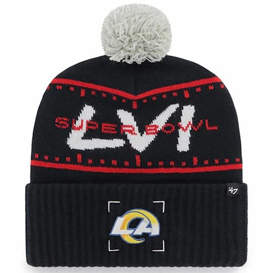 Top 10 ๐ Unbranded Men's '47 Navy Los Angeles Rams Super Bowl LVI Bound View Cuffed Pom Knit Hat ๐ฅ