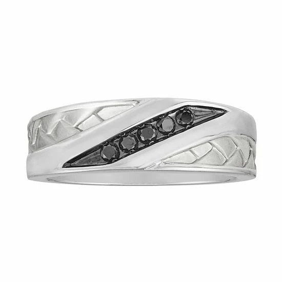 Deals 🤩 Unbranded Men's 10k White Gold 1/6 Carat T.W. Diamond Channel Ring 🔥