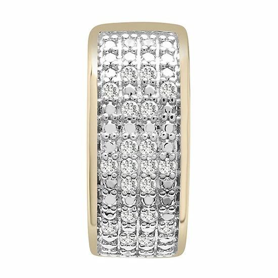 Wholesale ๐ Unbranded Gold Over Silver 1/4 Carat T.W. Diamond Multi-Row Hoop Earrings ๐คฉ - Image 2