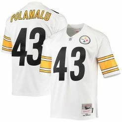 Wholesale 🔥 Unbranded Men's Mitchell & Ness Troy Polamalu White Pittsburgh Steelers 2005 Legacy Replica Jersey ✔️