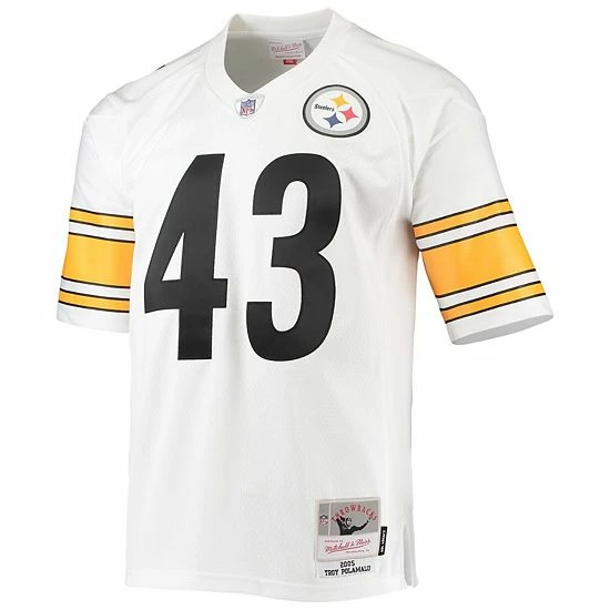 Wholesale 🔥 Unbranded Men's Mitchell & Ness Troy Polamalu White Pittsburgh Steelers 2005 Legacy Replica Jersey ✔️ - Image 3