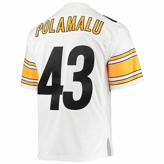 Wholesale 🔥 Unbranded Men's Mitchell & Ness Troy Polamalu White Pittsburgh Steelers 2005 Legacy Replica Jersey ✔️ - Image 4
