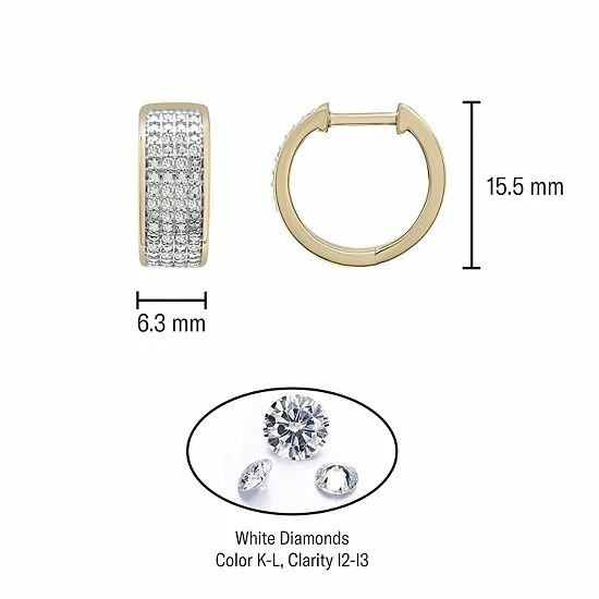 Wholesale ๐ Unbranded Gold Over Silver 1/4 Carat T.W. Diamond Multi-Row Hoop Earrings ๐คฉ - Image 5