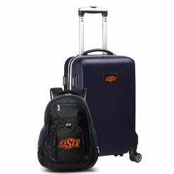 Best Pirce 😉 Unbranded Oklahoma State Cowboys Deluxe Hardside Spinner Carry-On Luggage & 🎒 Backpack Set Oks Navy 🎁